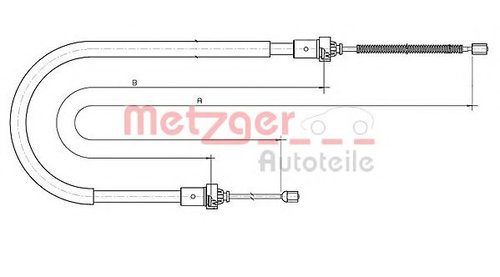 Cablu, frana de parcare DACIA LOGAN MCV (KS) (2007 - 2016) METZGER 10.6892 piesa NOUA