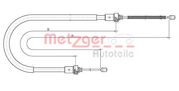 Cablu, frana de parcare DACIA SANDERO (2008 - 2016) METZGER 10.6893 piesa NOUA