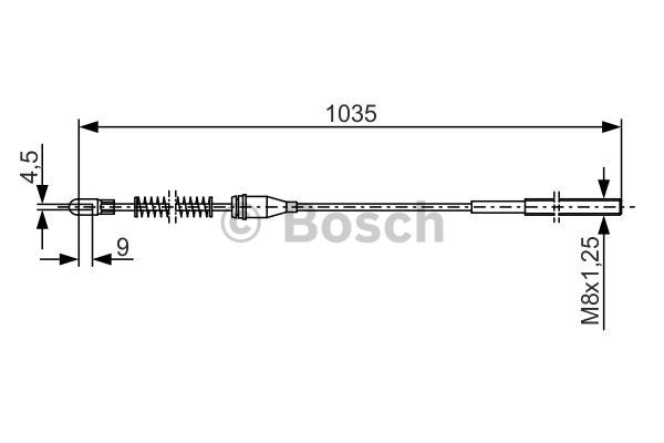 Cablu, frana de parcare dreapta (1987477307 BOSCH) OPEL,VAUXHALL