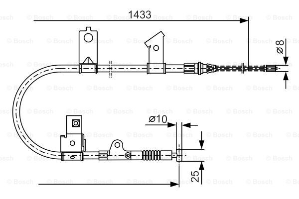Cablu, frana de parcare dreapta (1987477394 BOSCH) NISSAN
