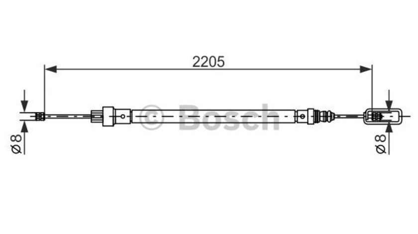 Cablu, frana de parcare dreapta (1987477524 BOSCH) Citroen,FIAT,LANCIA,PEUGEOT