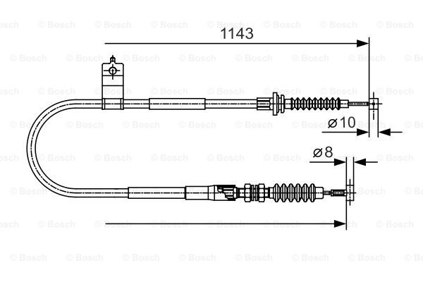 Cablu, frana de parcare dreapta (1987482056 BOSCH) MAZDA