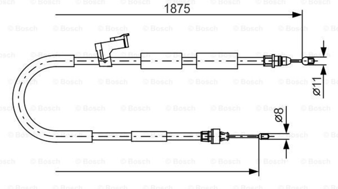 Cablu, frana de parcare dreapta (1987482057 BOSCH) MAZDA