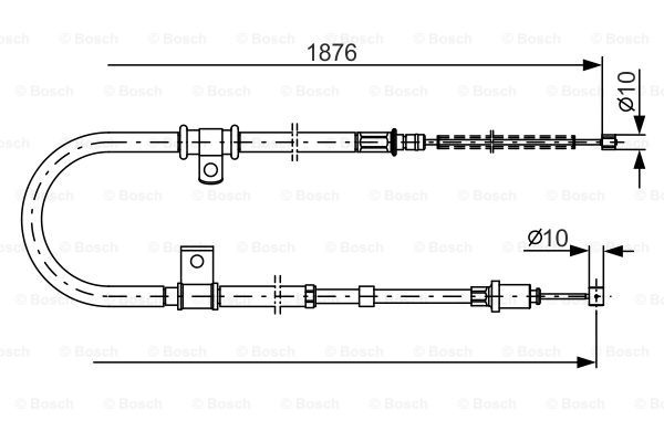 Cablu, frana de parcare dreapta (1987482183 BOSCH) MITSUBISHI