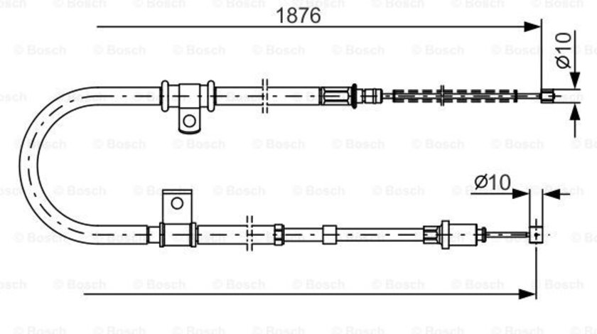Cablu, frana de parcare dreapta (1987482183 BOSCH) MITSUBISHI