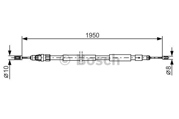 Cablu, frana de parcare dreapta (1987482320 BOSCH) Citroen