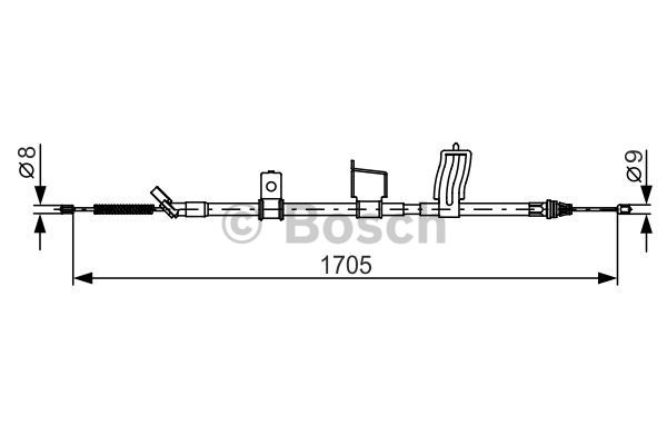 Cablu, frana de parcare dreapta (1987482339 BOSCH) NISSAN,NISSAN (DFAC)