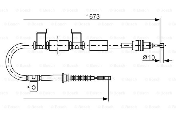 Cablu, frana de parcare dreapta (1987482362 BOSCH) KIA