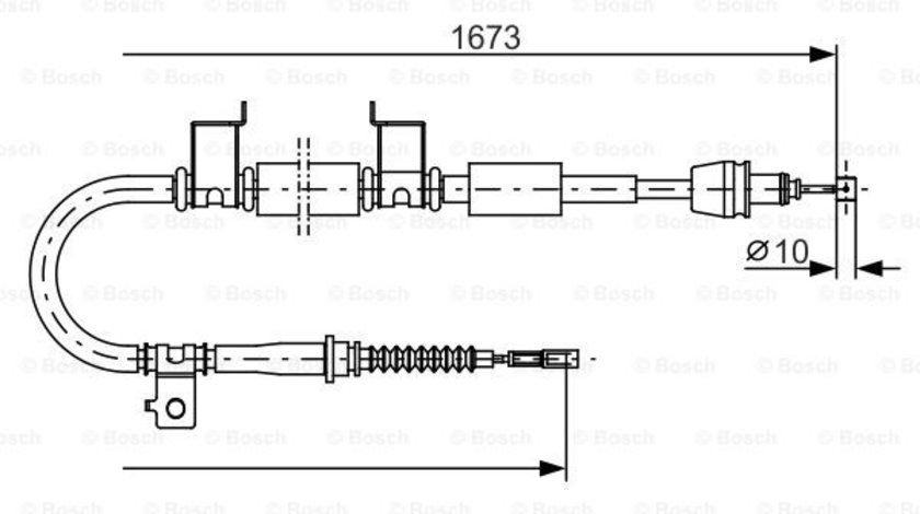 Cablu, frana de parcare dreapta (1987482362 BOSCH) KIA