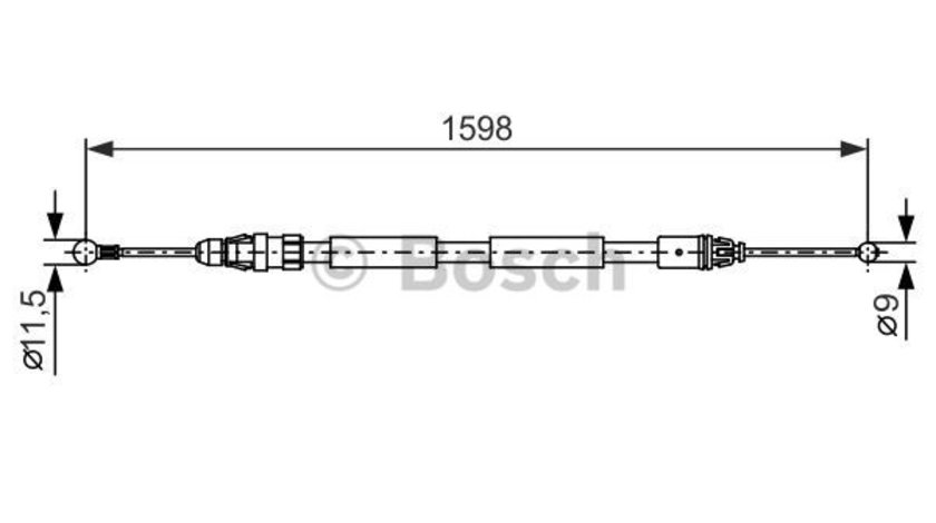 Cablu, frana de parcare dreapta (1987482388 BOSCH) NISSAN,OPEL,RENAULT,VAUXHALL
