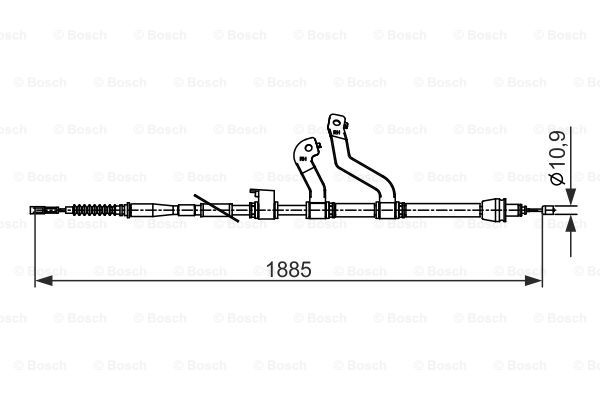 Cablu, frana de parcare dreapta (1987482573 BOSCH) HYUNDAI