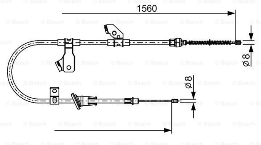 Cablu, frana de parcare dreapta (1987482626 BOSCH) MITSUBISHI,SMART