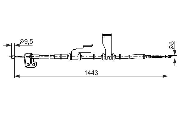 Cablu, frana de parcare dreapta (1987482836 BOSCH) HYUNDAI