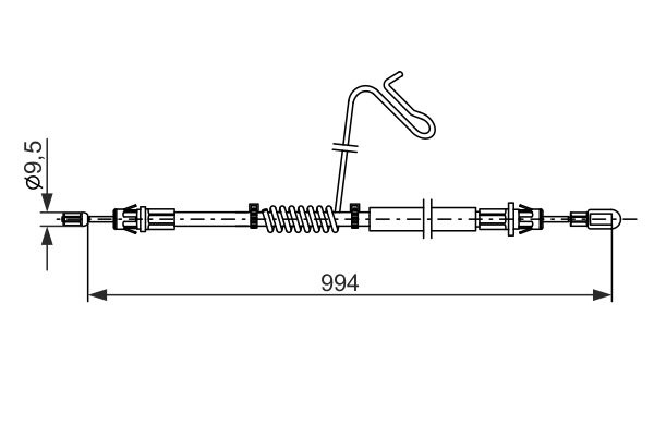 Cablu, frana de parcare dreapta (1987482882 BOSCH) FORD,FORD AUSTRALIA