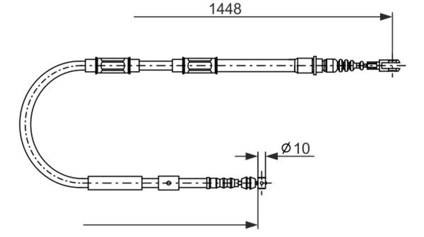 Cablu, frana de parcare dreapta (1987482899 BOSCH) TOYOTA