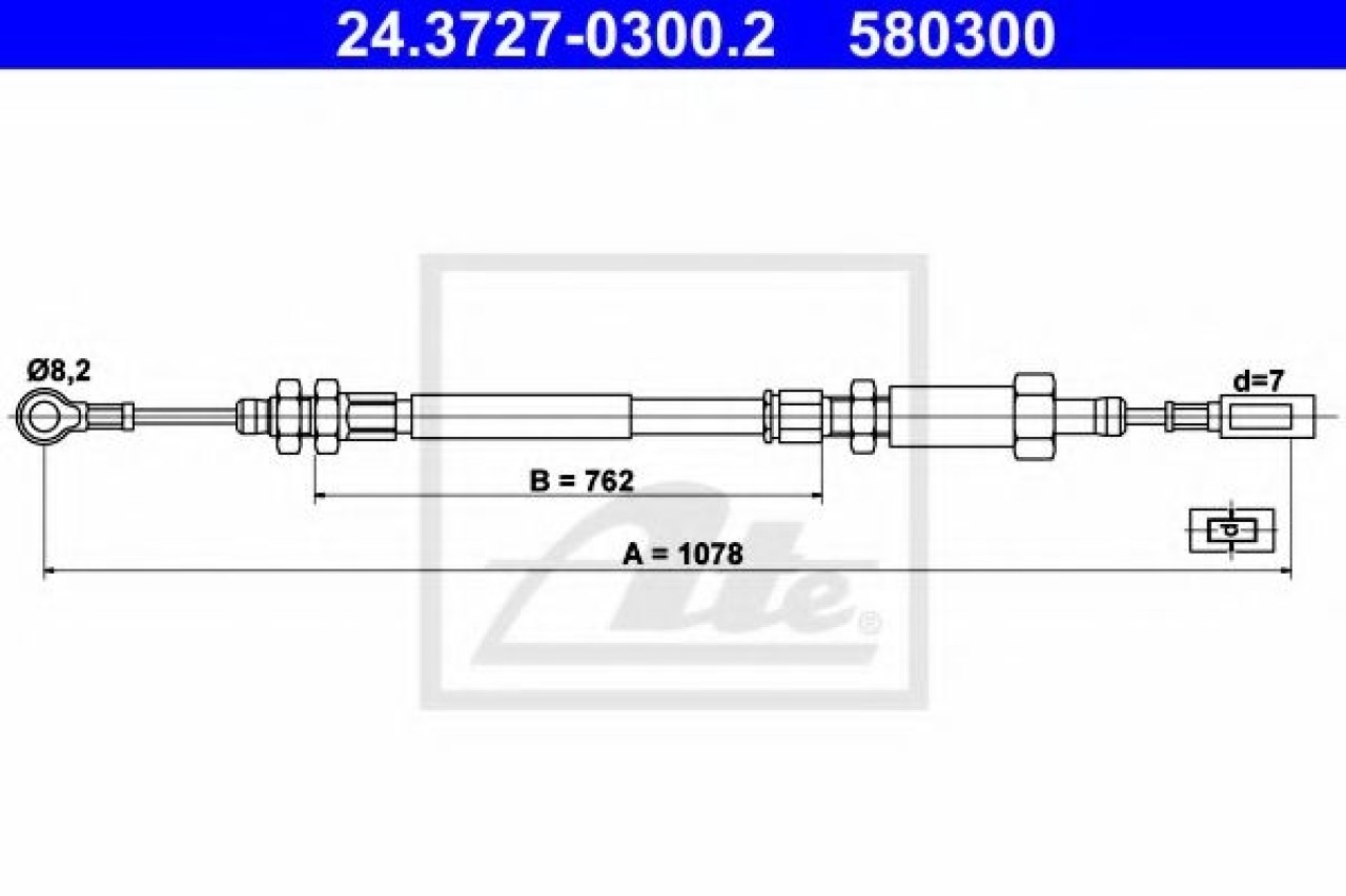 Cablu, frana de parcare FIAT DUCATO bus (230) (1994 - 2002) ATE 24.3727-0300.2 piesa NOUA