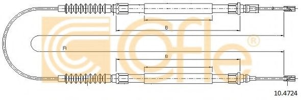 Cablu, frana de parcare FIAT DUCATO bus (244) (2002 - 2016) COFLE 10.4724 piesa NOUA