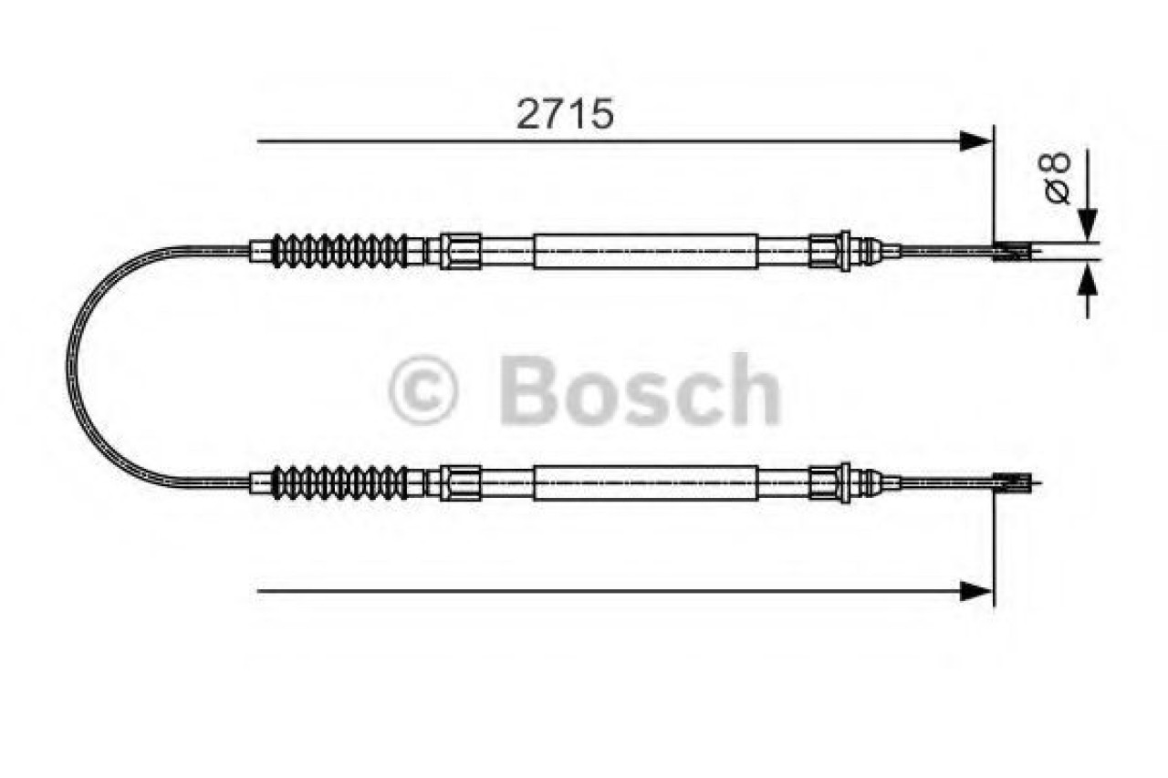 Cablu, frana de parcare FIAT DUCATO bus (244) (2002 - 2016) BOSCH 1 987 482 003 piesa NOUA