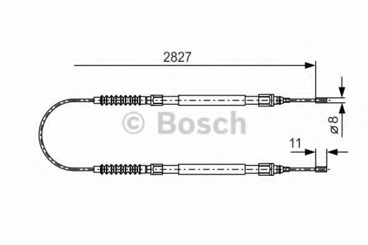 Cablu, frana de parcare FIAT DUCATO caroserie (230L) (1994 - 2002) BOSCH 1 987 477 263 piesa NOUA