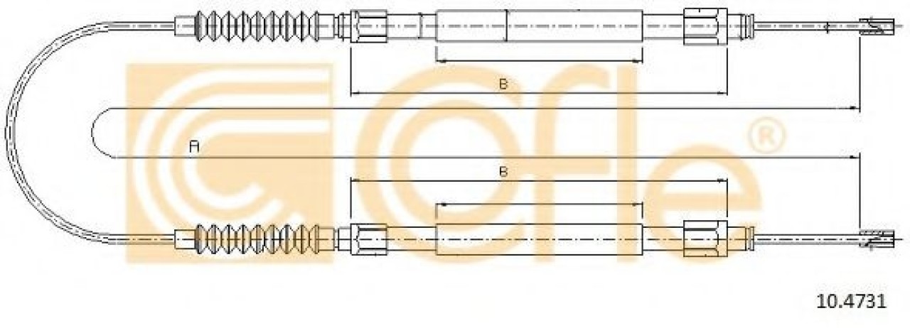 Cablu, frana de parcare FIAT DUCATO caroserie (230L) (1994 - 2002) COFLE 10.4731 piesa NOUA