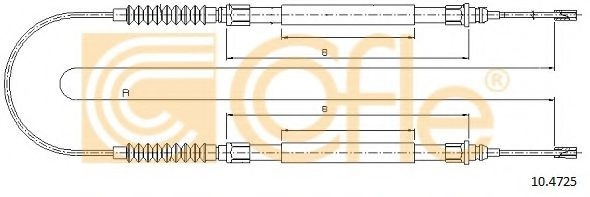 Cablu, frana de parcare FIAT DUCATO caroserie (230L) (1994 - 2002) COFLE 10.4725 piesa NOUA