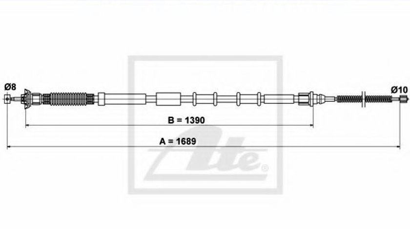 Cablu, frana de parcare FIAT GRANDE PUNTO (199) (2005 - 2016) ATE 24.3727-0578.2 piesa NOUA