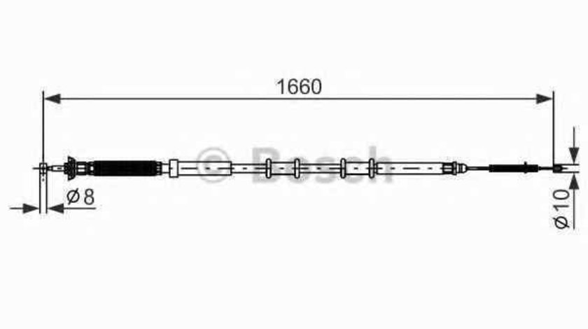 Cablu frana de parcare FIAT PUNTO / GRANDE PUNTO 199 BOSCH 1 987 477 973