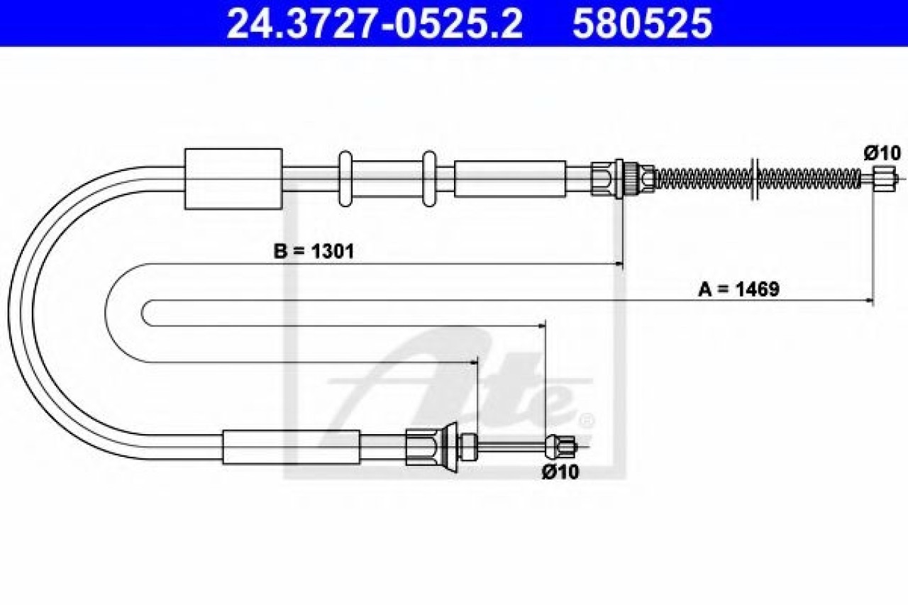 Cablu, frana de parcare FIAT PUNTO Van (176L) (1996 - 2000) ATE 24.3727-0525.2 piesa NOUA