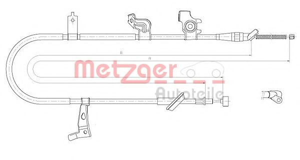 Cablu, frana de parcare FIAT SEDICI (FY) (2006 - 2016) METZGER 17.5060 piesa NOUA