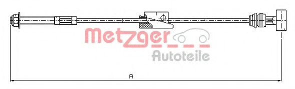 Cablu, frana de parcare FORD COURIER (J3, J5) (1996 - 2016) METZGER 11.5452 piesa NOUA