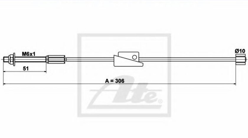 Cablu, frana de parcare FORD FIESTA V (JH, JD) (2001 - 2010) ATE 24.3727-0658.2 piesa NOUA