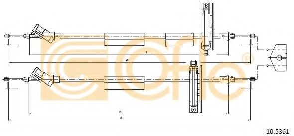 Cablu, frana de parcare FORD FOCUS C-MAX (2003 - 2007) COFLE 10.5361 piesa NOUA