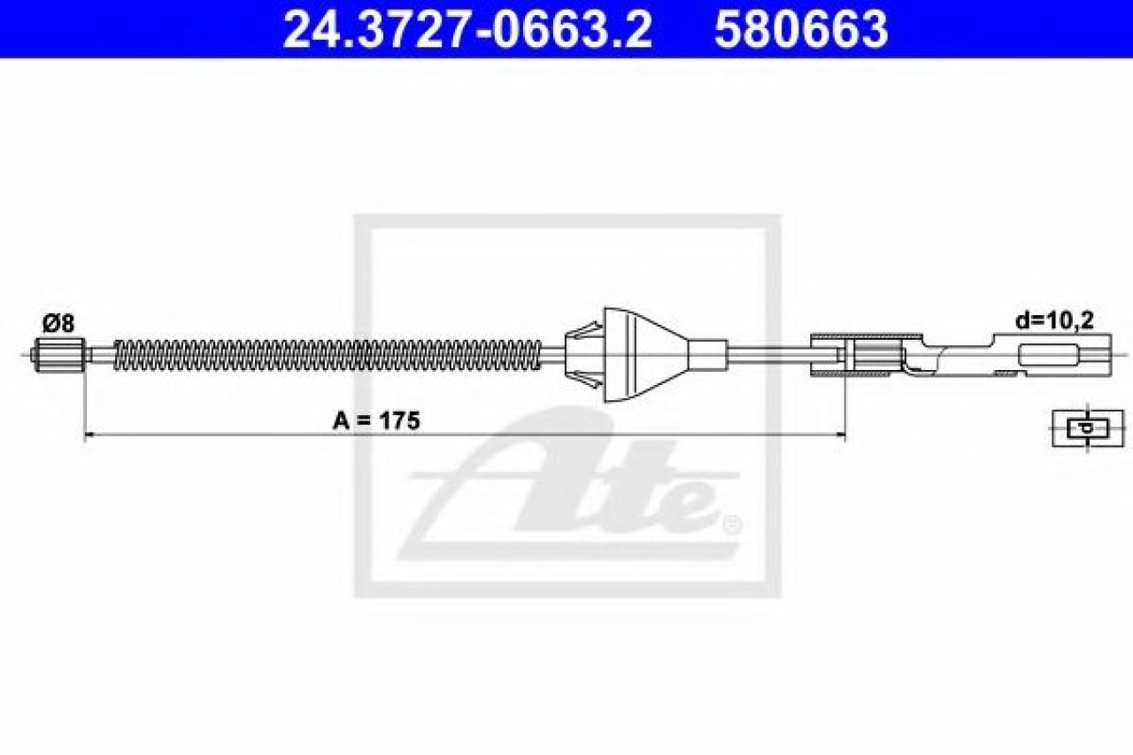 Cablu, frana de parcare FORD FOCUS Combi (DNW) (1999 - 2007) ATE 24.3727-0663.2 piesa NOUA