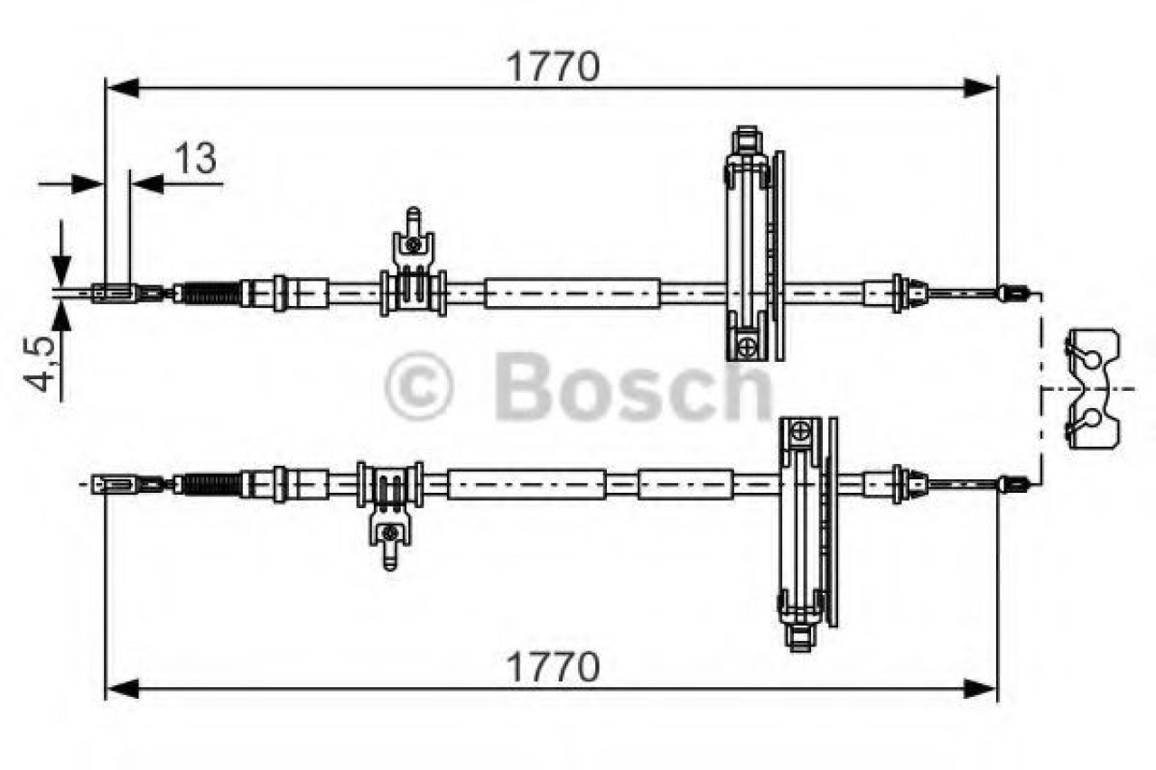 Cablu, frana de parcare FORD FOCUS Combi (DNW) (1999 - 2007) BOSCH 1 987 477 931 piesa NOUA