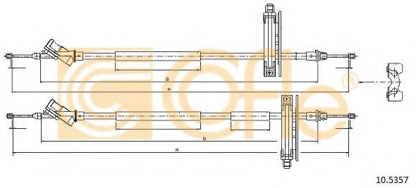 Cablu, frana de parcare FORD FOCUS Combi (DNW) (1999 - 2007) COFLE 10.5357 piesa NOUA
