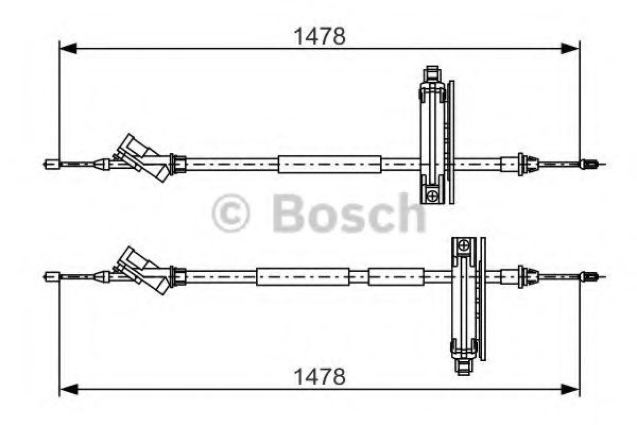 Cablu, frana de parcare FORD FOCUS (DAW, DBW) (1998 - 2007) BOSCH 1 987 477 932 piesa NOUA