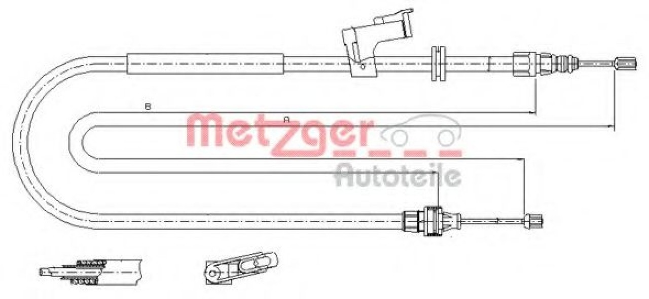 Cablu, frana de parcare FORD GALAXY (WA6) (2006 - 2015) METZGER 11.5495 piesa NOUA