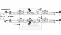 Cablu, frana de parcare FORD KUGA I (2008 - 2016) ...