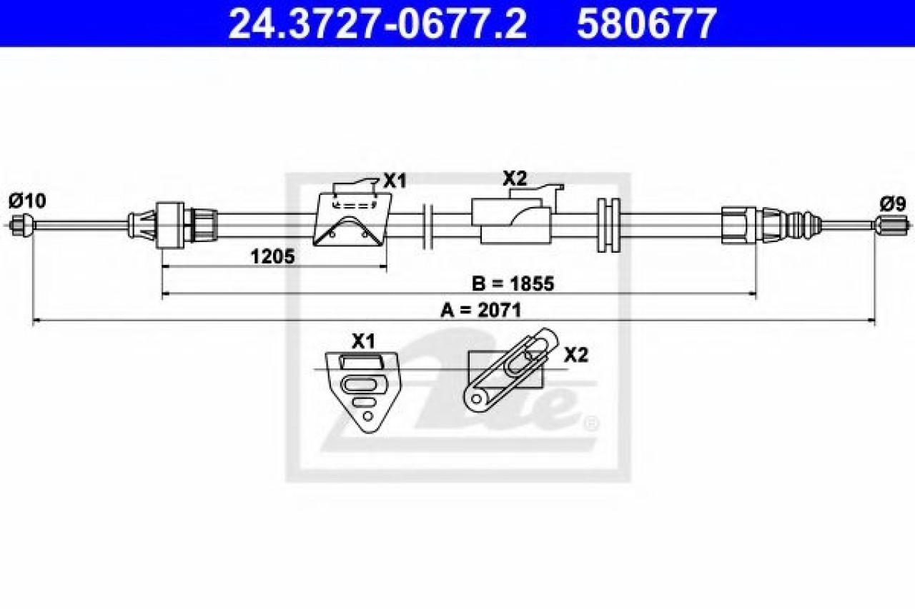 Cablu, frana de parcare FORD MONDEO IV Limuzina (BA7) (2007 - 2016) ATE 24.3727-0677.2 piesa NOUA