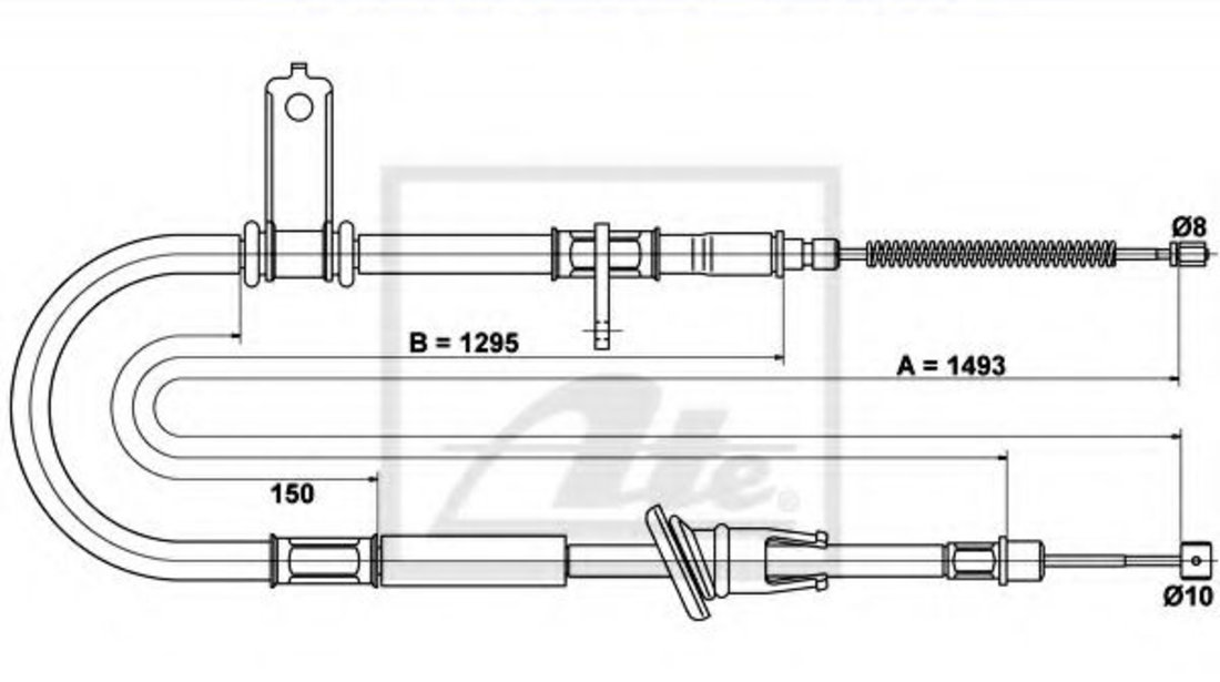 Cablu, frana de parcare HYUNDAI ACCENT II limuzina (LC) (1999 - 2006) ATE 24.3727-3105.2 piesa NOUA