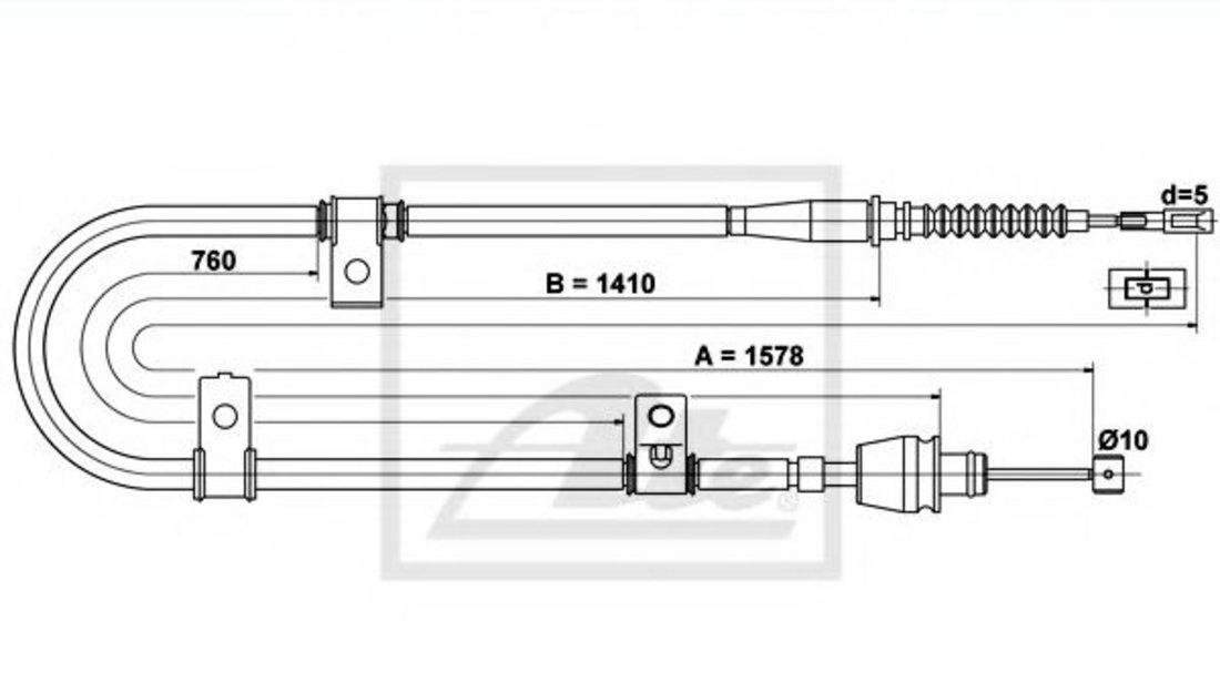 Cablu, frana de parcare HYUNDAI ELANTRA limuzina (XD) (2000 - 2006) ATE 24.3727-3112.2 piesa NOUA