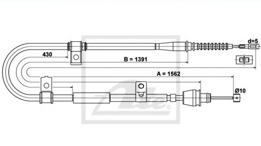 Cablu, frana de parcare HYUNDAI ELANTRA limuzina (XD) (2000 - 2006) ATE 24.3727-3113.2 piesa NOUA