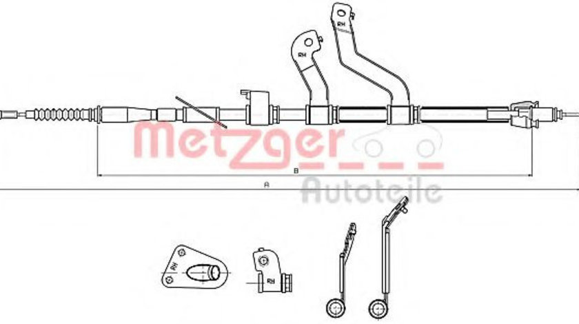 Cablu, frana de parcare HYUNDAI i30 Cupe (2013 - 2016) METZGER 17.2580 piesa NOUA