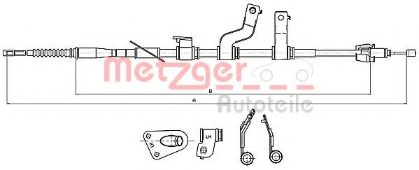 Cablu, frana de parcare HYUNDAI i30 CW (GD) (2012 - 2016) METZGER 17.2579 piesa NOUA