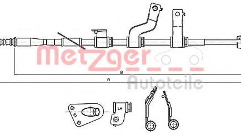 Cablu, frana de parcare HYUNDAI i30 CW (GD) (2012 - 2016) METZGER 17.2579 piesa NOUA