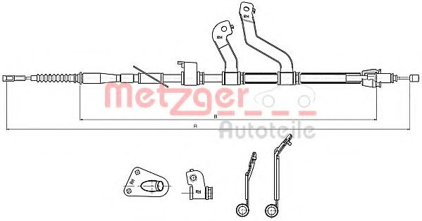 Cablu, frana de parcare HYUNDAI i30 (GD) (2011 - 2016) METZGER 17.2580 piesa NOUA