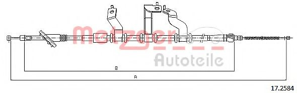 Cablu, frana de parcare HYUNDAI TUCSON (JM) (2004 - 2010) METZGER 17.2584 piesa NOUA