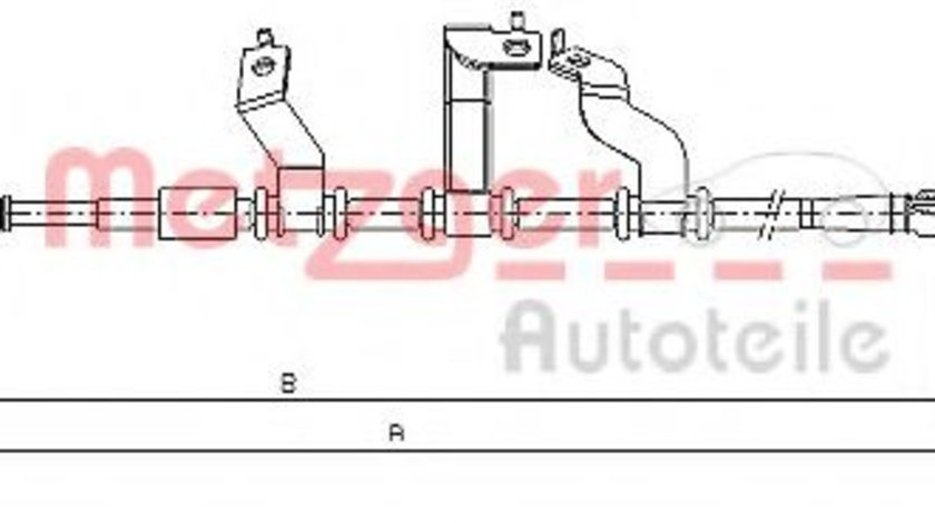 Cablu, frana de parcare HYUNDAI TUCSON (JM) (2004 - 2010) METZGER 17.2584 piesa NOUA