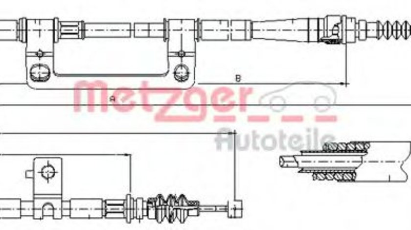 Cablu, frana de parcare KIA CARENS II (FJ) (2002 - 2006) METZGER 17.6042 piesa NOUA