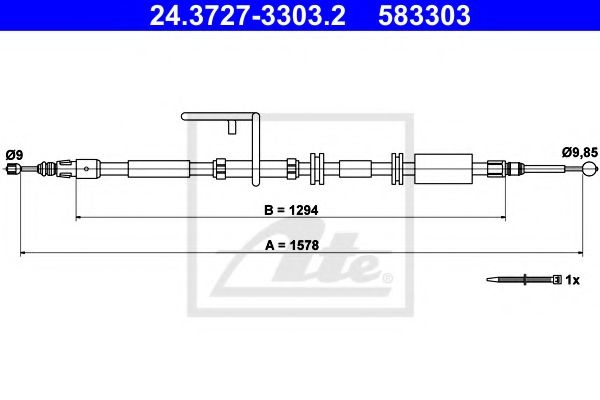 Cablu, frana de parcare LAND ROVER FREELANDER 2 (LF, FA) (2006 - 2014) ATE 24.3727-3303.2 piesa NOUA